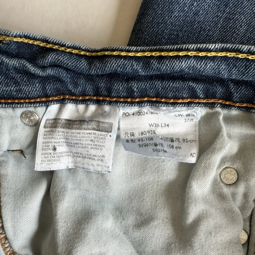 Levi's‎ 514 Jeans Mens 34X32 Blue Cotton Denim Straight Dark Indigo Wash Red Tab